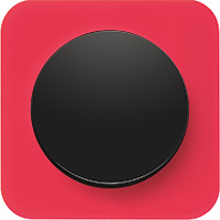 Berker R.1, Рамка: красный. Вставка: черный. Акрил прозрачный