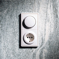 Блок: выключатель и розетка, Gira S-Color, Цвет: Белый