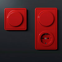 Блок: выключатель и розетка, Gira S-Color, Цвет: Красный
