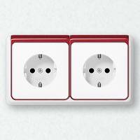 JUNG, CD plus, Цвет: Белый / Красный металлик