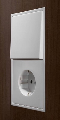 Блок выключатель/розетка LS ZERO, Цвет: Белый