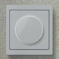 Merten (Schneider Electric), D-life, Цвет: Нержавеющая сталь, Светорегулятор (диммер) с кольцевой подсветкой