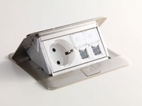 Legrand, DLP IP 40, Выдвижной розеточный блок, нержавеющая сталь