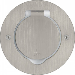 Legrand, DLP IP 44, Встраиваемый розеточный блок, цвет - нержавеющая сталь, форма - круглая.