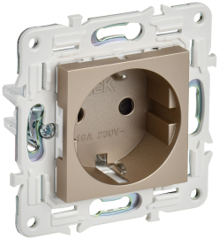 Розетка
Skandy,  со шторками,  с заземлением,  одинарная,  винтовые клеммы,   цвет - шампань,  пластмасса,  SK-R14-16-K37,  IEK
 - PULSAL.RU