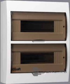 Бокс ЩРН-П-24, ЩРН-П, навесной, IP 41,  модулей - 24, пластмасса,  цвет - белый, 31013DEK, Dekraft - PULSAL.RU