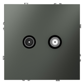 Розетка TV-SAT
S70,  телевизионная (TV),  спутниковая (SAT),  двойная,   цвет - титан,  пластмасса,  VLS060406,  Voltum
 - PULSAL.RU