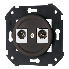 Розетка оконечная
Шедель Бриз,  телевизионная (TV),  двойная,   цвет - коричневый матовый,  пластмасса,  B3-306-22M,  Bironi
 - PULSAL.RU