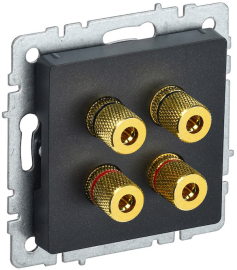 Розетка акустическая
BRITE,  2 пары,   цвет - черный,  пластмасса,  BR-S40-K02,  IEK
 - PULSAL.RU