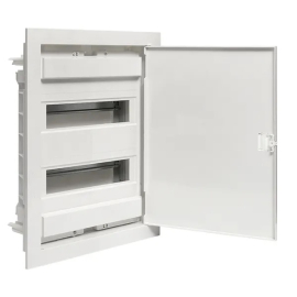 Встраиваемый силовой щит Nova с пластиковой дверью, 346х442 мм, Nova, встраиваемый, IP 41,  модулей - 24, пластмасса,  цвет - белый, nv-pb-pd-2, EKF - PULSAL.RU