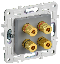 Розетка акустическая
Skandy,  2 пары,   цвет - серый,  пластмасса,  SK-S40-K03,  IEK
 - PULSAL.RU