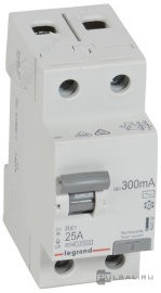 Выключатель дифференциального тока (УЗО) RX³, 2 полюса, 25А,  тип - AC, 300 мА402032, Legrand - PULSAL.RU