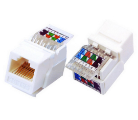 Разъем Modular Jack (тип Keystone/AMP) RJ45 Cat.5e (UTP)
Office СКС,  PRO СКС,  одинарная,  двойная,   цвет - белый,  пластмасса,  03-1011,  Rexant
 - PULSAL.RU