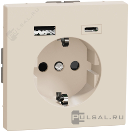 Розетка USB A+C, 2.4А с электрической розеткой
D-Life,  USB type-C 5V,  USB type-A 5V,  Электр. с USB,  двойная,   цвет - сахара,  пластмасса,  MTN2367-6033,  MEG2367-6033,  Merten
 - PULSAL.RU