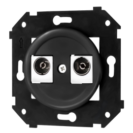 Розетка оконечная
Шедель Бриз,  телевизионная (TV),  двойная,   цвет - черный,  пластмасса,  B3-306-23,  Bironi
 - PULSAL.RU