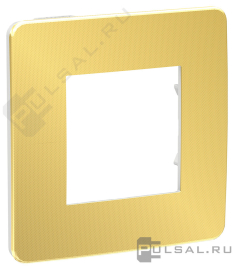 Рамка Metal
Unica New Studio,  1 пост,   цвет - золото,  белый,  вертикальная,  горизонтальная,  металл,  NU280259,  Schneider Electric
 - PULSAL.RU