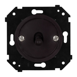 Кнопка тумблерная
Шедель Бриз,  одноклавишный,   цвет - коричневый матовый,  пластмасса,  B3-230-22M-PB,  Bironi
 - PULSAL.RU