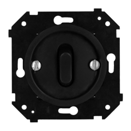 Переключатель
Шедель Бриз,  одноклавишный,  без подсветки,   цвет - черный матовый,  пластмасса,  B3-221-23M,  Bironi
 - PULSAL.RU