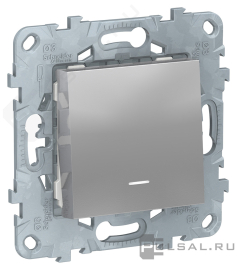 Кнопка Н.О.
Unica New Pure,  Unica New Studio,  одноклавишный,   цвет - алюминий,  пластмасса,  NU520630N,  Schneider Electric
 - PULSAL.RU