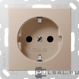 Розетка
ECO profi и ECO profi Standart,  ECO profi design (ECO Profi Deco),  без шторок,  с заземлением,  одинарная,  безвинтовые клеммы,   цвет - шампань,  пластмасса,  EP1420CH,  EP 1420 CH,  JUNG
 - PULSAL.RU