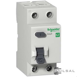 Выключатель дифференциального тока (УЗО) Easy 9, 2 полюса, 63А,  тип - A, 100 мАEZ9R74263, Schneider Electric - PULSAL.RU