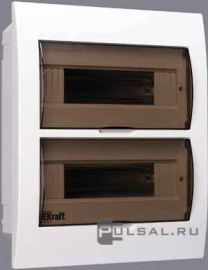 Бокс ЩРВ-П-24, ЩРВ-П, встраиваемый, IP 41,  модулей - 24, пластмасса,  цвет - белый, 31006DEK, Dekraft - PULSAL.RU