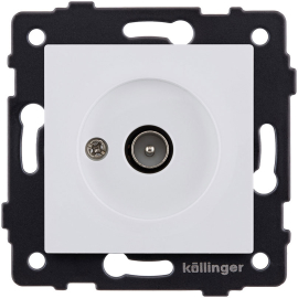Розетка одиночная TV (тип"папа")
Aspekt,  Eleganz,  Reflex,  телевизионная (TV),  одинарная,   цвет - белый матовый,  пластмасса,  REA-007WM,  Kollinger
 - PULSAL.RU