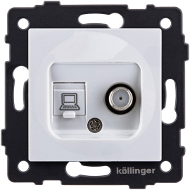 Розетка одиночная SAT + RJ45
Aspekt,  Eleganz,  Reflex,  спутниковая (SAT),  одинарная,   цвет - белый,  пластмасса,  REA-014WH,  Kollinger
 - PULSAL.RU
