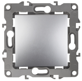 Кнопка Н.О. 
Эра 12,  одноклавишный,   цвет - алюминий,  пластмасса,  Б0047832,  12-1111-03,  ЭРА
 - PULSAL.RU