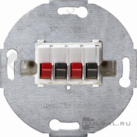 Механизм розетки акустической
R.1,  R.3,  R.8,  R.Classic,  K.1,  K.5,  Q.1,  Q.3,  Q.7,  S.1,  B.3,  B.7,  1930,  Glas,  2 пары,   цвет - белый матовый,  пластмасса,  457309,  4573 09,  Berker
 - PULSAL.RU