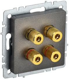 Розетка акустическая
BRITE,  2 пары,   цвет - темная бронза,  пластмасса,  BR-S40-K45,  IEK
 - PULSAL.RU