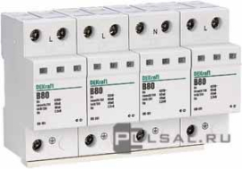 Ограничитель перенапряжений 4P 80кА B 420В ОП-101 ОП-101, 4 полюса, Класс 1, 40 кА, 80 кА, 18022DEK, Dekraft - PULSAL.RU
