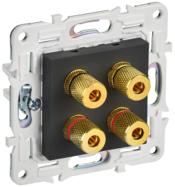 Розетка акустическая
Skandy,  2 пары,   цвет - графит,  пластмасса,  SK-S40-K53,  IEK
 - PULSAL.RU