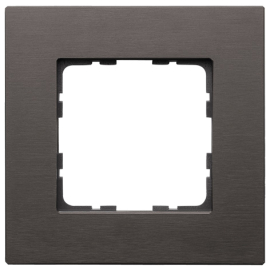 Рамка G-Metal
G series,  1 пост,   цвет - коричневый алюминий,  вертикальная,  горизонтальная,  металл,  G1001AZ,  Jasmart
 - PULSAL.RU