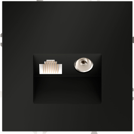 Розетка одиночная TV+RJ45
S70,  телевизионная (TV),  одинарная,   цвет - черный матовый,  пластмасса,  VLS060708,  Voltum
 - PULSAL.RU