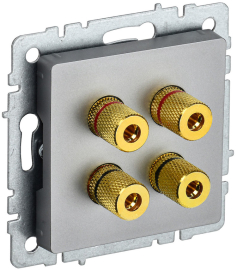 Розетка акустическая
BRITE,  2 пары,   цвет - сталь,  пластмасса,  BR-S40-K46 ,  IEK
 - PULSAL.RU