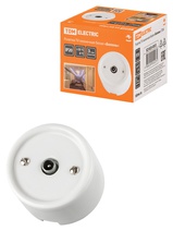 Розетка оконечная
Болонь,  телевизионная (TV),  одинарная,   цвет - белый,  фарфор / керамика,  SQ1820-0062,  TDM
 - PULSAL.RU