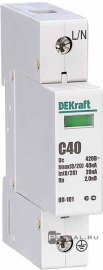 Ограничитель перенапряжений 1P 40кА C 420В ОП-101 ОП-101, 1 полюс, Класс 1, 20 кА, 40 кА, 18015DEK, Dekraft - PULSAL.RU