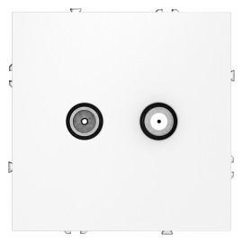 Розетка TV-SAT
S70,  телевизионная (TV),  спутниковая (SAT),  двойная,   цвет - белый матовый,  пластмасса,  VLS060402,  Voltum
 - PULSAL.RU