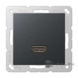 Розетка HDMI
A VIVA,  A creation,  A 550,  A flow,  AS 500,   цвет - антрацит матовый,  пластмасса,  MAA1112ANM,  MA A 1112 ANM,  JUNG
 - PULSAL.RU