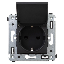 Розетка
Avanti,  со шторками,  с крышкой,  с заземлением,  одинарная,  винтовые клеммы,   цвет - черный матовый,  пластмасса,  4412013DKC,  DKC_4412013,  DKC
 - PULSAL.RU