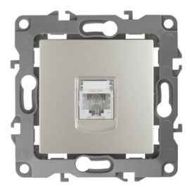 Розетка телефонная
Эра 12,  одинарная,   цвет - перламутр,  пластмасса,  Б0019345,  12-3105-15,  ЭРА
 - PULSAL.RU