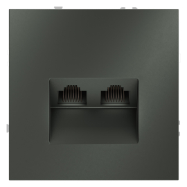 Розетка компьютерная RJ45 Cat.6 (UTP)
S70,  двойная,   цвет - титан,  пластмасса,  VLS060206,  Voltum
 - PULSAL.RU