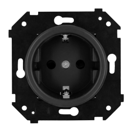 Розетка
Шедель Бриз,  без шторок,  с заземлением,  одинарная,  винтовые клеммы,   цвет - черный матовый,  пластмасса,  B3-101-23M,  Bironi
 - PULSAL.RU