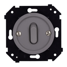 Переключатель перекрестный
Шедель Бриз,  одноклавишный,  без подсветки,   цвет - титан,  пластмасса,  B3-223-26M,  Bironi
 - PULSAL.RU