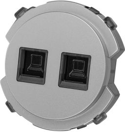 Розетка компьютерная RJ45 Cat.5 (UTP)
Байкал,  двойная,   цвет - платина,  пластмасса,  SQ1819-0316,  TDM
 - PULSAL.RU