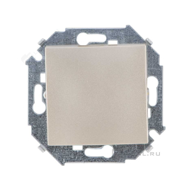 Выключатель
Simon 15,  одноклавишный,  без подсветки,   цвет - шампань,  пластмасса,  1591101-034,  Simon
 - PULSAL.RU