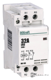 Модульный контактор МК-103, 2НЗ, 63А, 220В AC, 18087DEK, Dekraft - PULSAL.RU