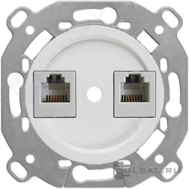 Розетка компьютерная RJ45 Cat.5 (UTP)
Шедель,  двойная,   цвет - белый,  пластмасса,  B3-302-21,  Bironi
 - PULSAL.RU