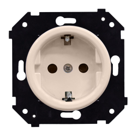Розетка
Шедель Бриз,  без шторок,  с заземлением,  одинарная,  винтовые клеммы,   цвет - песочное золото матовый,  пластмасса,  B3-101-24M,  Bironi
 - PULSAL.RU